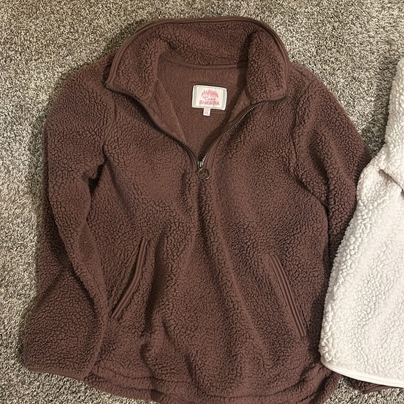 Cozy Sherpa Pullover Set - Mauve and Cream - Picture 3 of 3